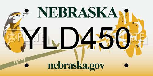 YLD450 Nebraska License Plate