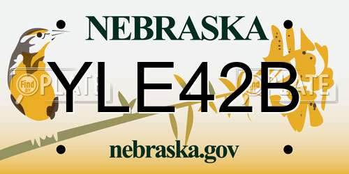 YLE42B Nebraska License Plate