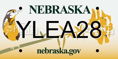 YLEA28 Nebraska License Plate