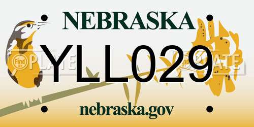 YLL029 Nebraska License Plate