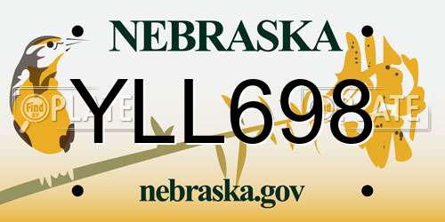 YLL698 Nebraska License Plate