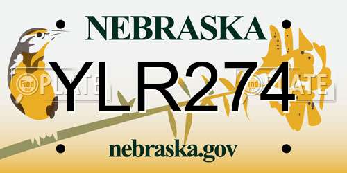 YLR274 Nebraska License Plate