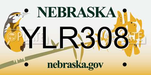 YLR308 Nebraska License Plate