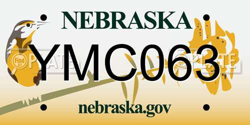 YMC063 Nebraska License Plate