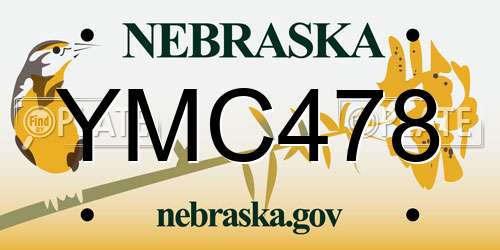 YMC478 Nebraska License Plate