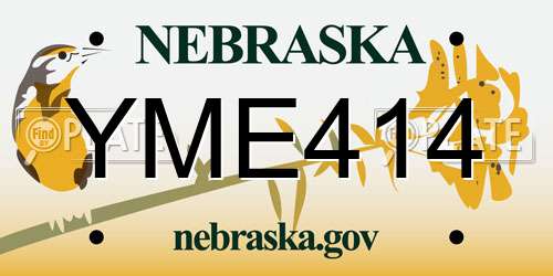 YME414 Nebraska License Plate