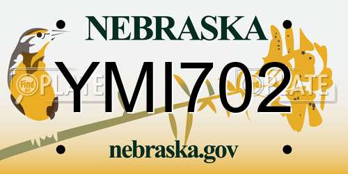 YMI702 Nebraska License Plate