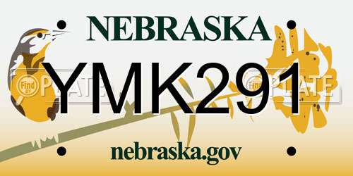 YMK291 Nebraska License Plate