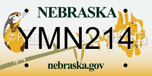 YMN214 Nebraska License Plate