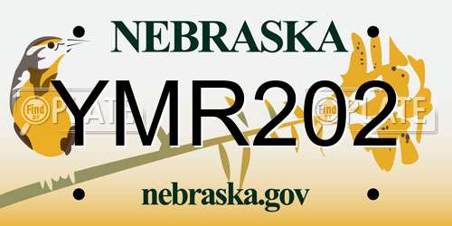 YMR202 Nebraska License Plate
