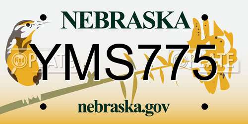 YMS775 Nebraska License Plate
