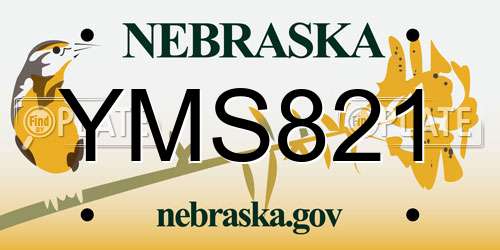 YMS821 Nebraska License Plate