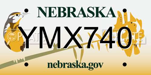 YMX740 Nebraska License Plate