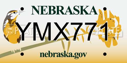 YMX771 Nebraska License Plate