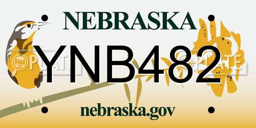 YNB482 Nebraska License Plate