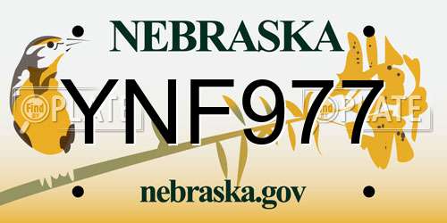 YNF977 Nebraska License Plate