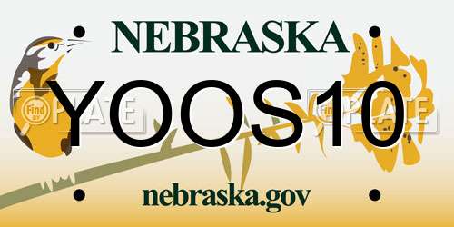 YOOS10 Nebraska License Plate