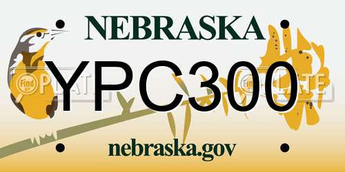YPC300 Nebraska License Plate
