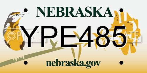 YPE485 Nebraska License Plate