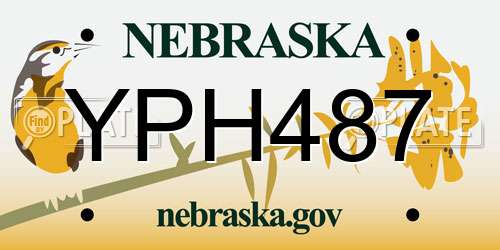 YPH487 Nebraska License Plate