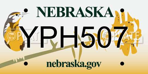 YPH507 Nebraska License Plate