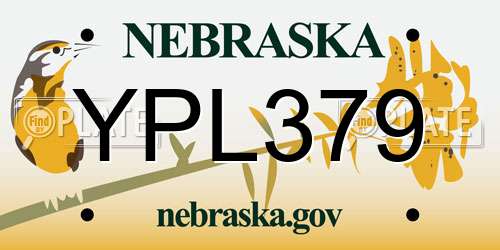 YPL379 Nebraska License Plate