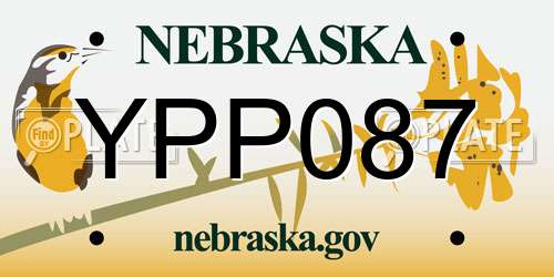 YPP087 Nebraska License Plate
