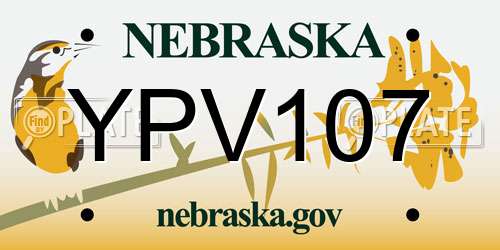 YPV107 Nebraska License Plate