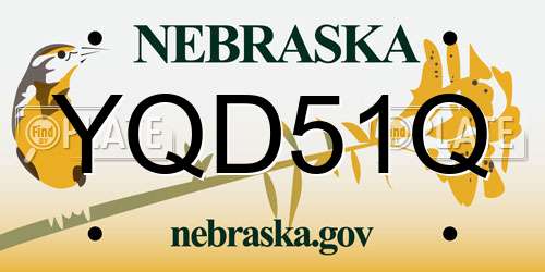 YQD51Q Nebraska License Plate