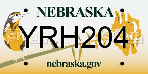 YRH204 Nebraska License Plate