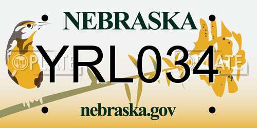 YRL034 Nebraska License Plate