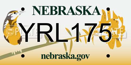 YRL175 Nebraska License Plate