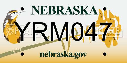 YRM047 Nebraska License Plate