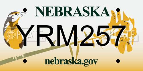 YRM257 Nebraska License Plate