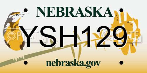 YSH129 license plate in NE state