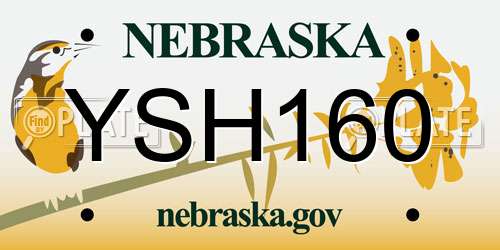 YSH160 Nebraska License Plate