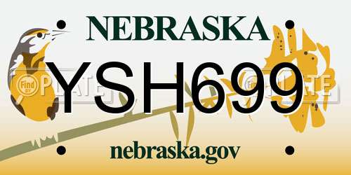 YSH699 Nebraska License Plate