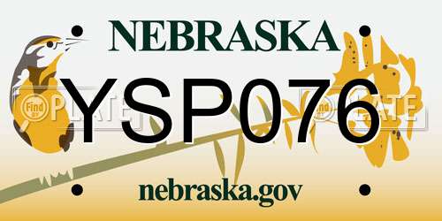 YSP076 Nebraska License Plate