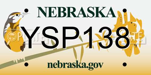 YSP138 Nebraska License Plate