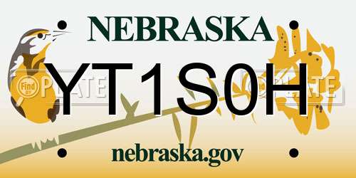 YT1S0H Nebraska License Plate