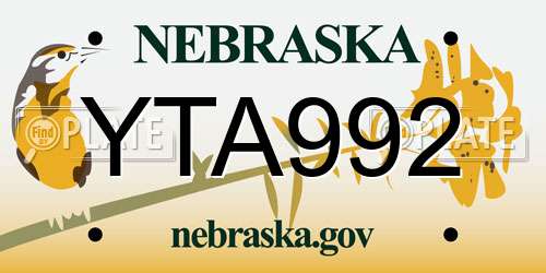 YTA992 Nebraska License Plate