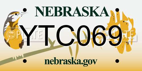 YTC069 Nebraska License Plate