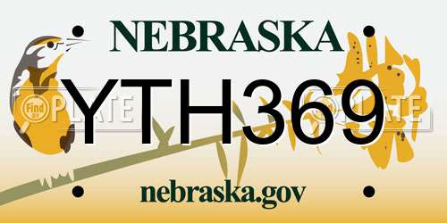 YTH369 Nebraska License Plate