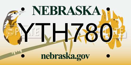 YTH780 Nebraska License Plate