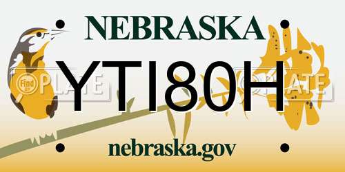 YTI80H Nebraska License Plate