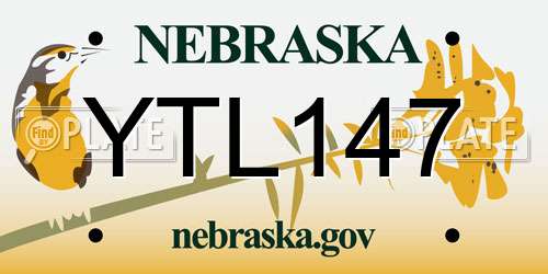 YTL147 Nebraska License Plate