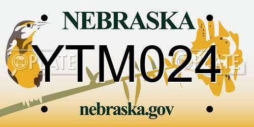 YTM024 Nebraska License Plate
