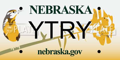 YTRY Nebraska License Plate