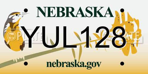 YUL128 Nebraska License Plate