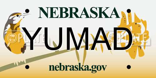 YUMAD Nebraska License Plate
